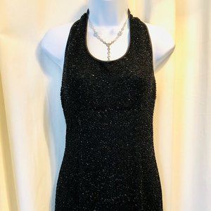 Bieff Basix Beaded Formal Halter Dress